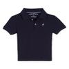 Nautica Boys' Short Sleeve Anchor Polo, Button Closure, Soft & Comfortable, Pique Fabric, Sport Navy, 4 view 1