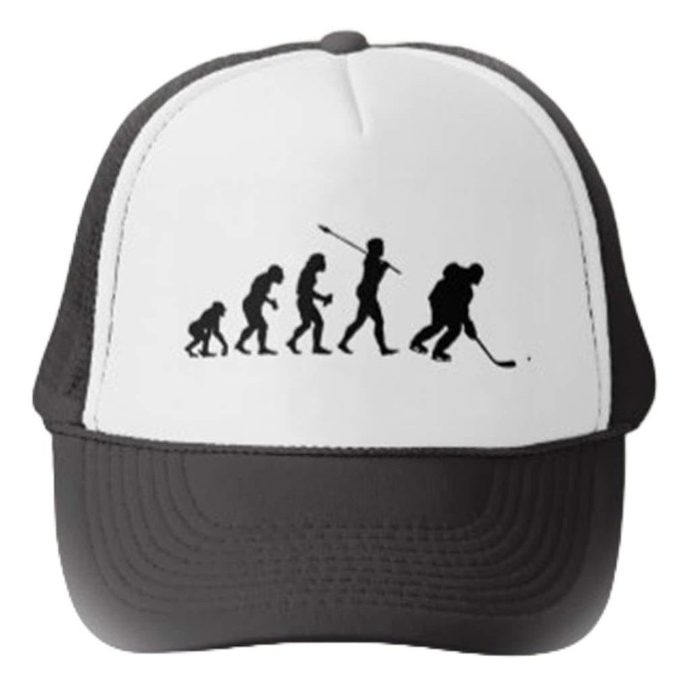 Funny ice Hockey Player Unisex Adjustable Trucker Hat Baseball Cap Black