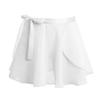 YONGHS Kids Girls Ballet Dance Chiffon Pull-On Wrap Skirts with Waist Tie Classic Basic Active Gymnastic Dancewear White 4-6 view 1