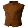 Everbeauty Men Vest Casual Regular Fit Mandarin Collar Jacket Waistcoat For Party view 1