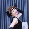LOWOSAIWOR 1920s Headpiece For Women Flapper Headband For Girl Black 20s Headpiece for 20s Them Party(E Design) view 3