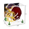 Acrylic Display Case for Full Size Football Helmet Premium Football Display Case with Clear Base & Green Risers Protects Sports Memorabilia & Collectibles, Dimension 14.5" L x 11" W x 12" H(A002-GRR) view 2