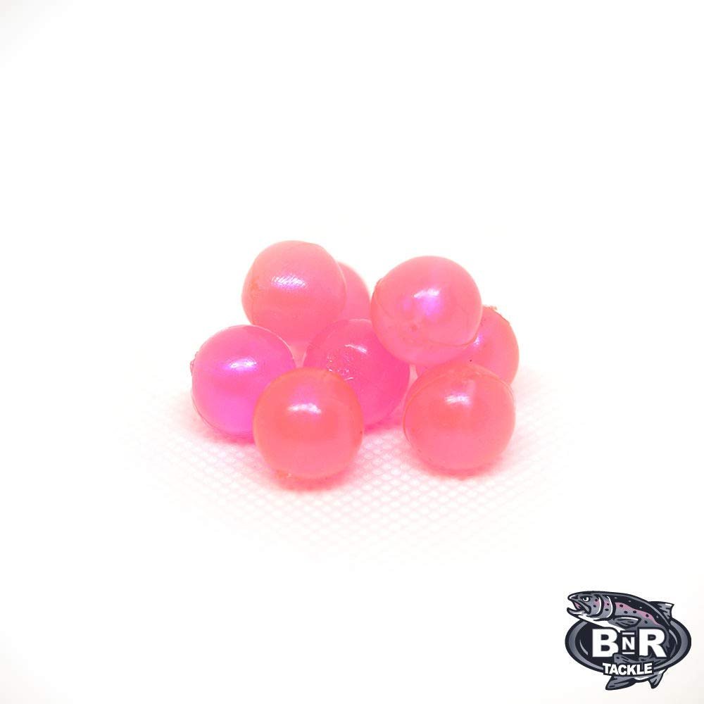 BnR Tackle SBPS20 Soft Beads, 20 mm, Pink Sheen, Neutral Buoyancy, 10/Pack