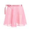 YONGHS Kids Girls Ballet Dance Chiffon Pull-On Wrap Skirts with Waist Tie Classic Basic Active Gymnastic Dancewear Pink 4-6 view 2