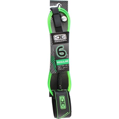 Ocean & Earth Moulded Lime Surfboard Leash - 6'