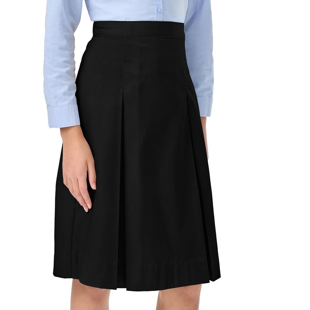 Classroom School Uniforms Little Girl's Girls Kick Pleat Skirt Skirt, Black, 6X