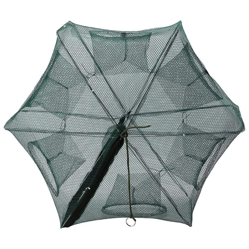 6 Holes Fish Traps Automatic Fishing Net Shrimp Cage Nylon Foldable Crab Fish Trap Cast for Fish Shrimp Minnow Crayfish