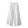 JOFOW Pants Wide Leg Womens Cotton Blend Solid Loose Swing Comfy High Waist Pajamas Bottom Home Dress Casual Long Trousers (XL,Cream) view 1