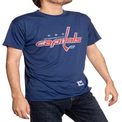 Calhoun NHL Mens Loose Fit Performance Rashguard Wicking Short Sleeve Shirt (Washington Capitals, Small)