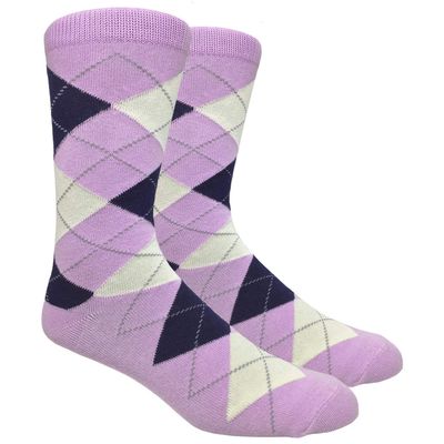 Men's FineFit Arygle Dress Trouser Socks Assorted Colors - You Choose! (Lavender)