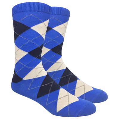 Men's FineFit Arygle Dress Trouser Socks Assorted Colors - You Choose! (Royal Blue)