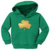 Tcombo Gold Foil Shamrock - Irish Ireland Toddler/Youth Fleece Hoodie (Kelly, Medium (Youth)) view 2