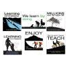 Six Discover Learning Black & White Artistic Educational Paper Posters with Quotes Related to Learning view 1