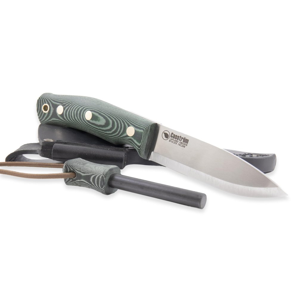 Casstrom No.10 SFK - 14C28N/Scandi/Green/Firesteel - Fixed