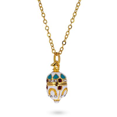 BestPysanky Horseshoe Brass Royal Egg Pendant Necklace