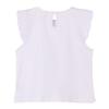 ContiKids Little Girls' Ruffle Solid Tank Tops Round Neck T-Shirt (Clerget White, 7 (3-4 Years)) view 2