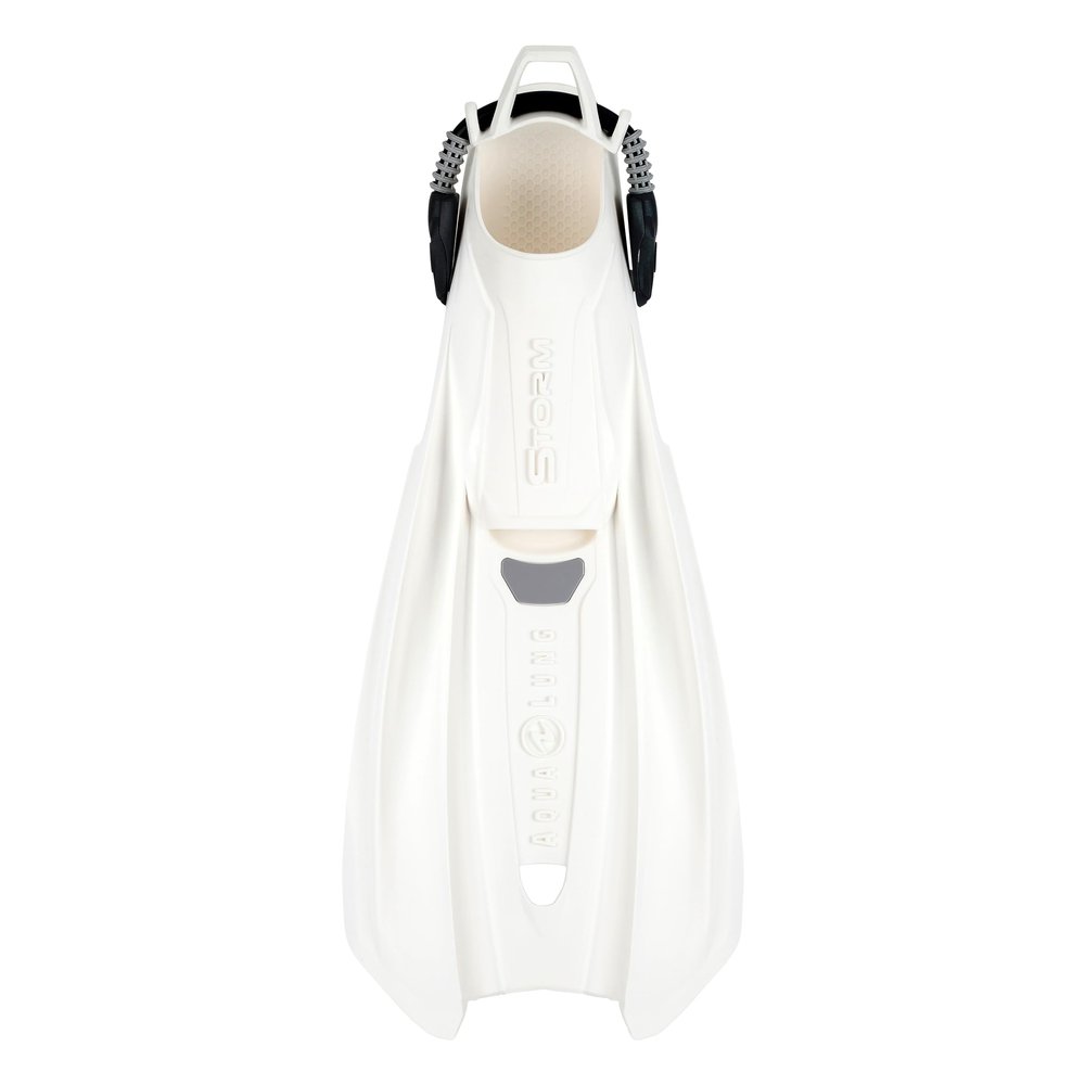Aqualung Storm Fin Open Heel Scuba Diving Fins (White, XS/SM (Men's 4-6))