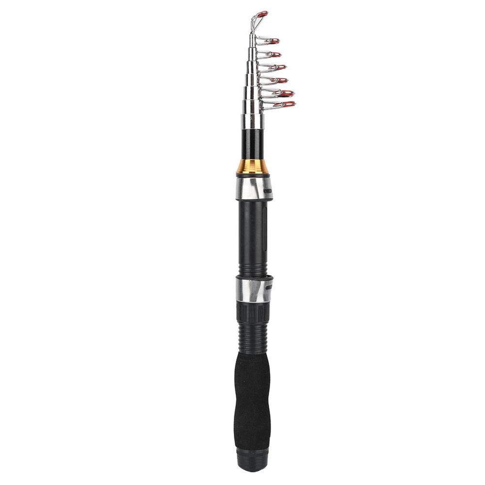 Alomejor Fishing Rod Portable Small Short Sea Pole Mini Sea Fishing Tools Telescopic Fishing Rod for Travel Seawater Freshwater Bass Trout Fishing(1.7m)