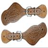 Showman Youth Size Floral Tooled Leather Spur Straps view 1