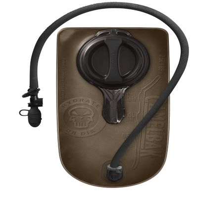 CamelBak Mil Spec Crux 85oz/2.5L Reservoir with Black Tube Cover - Tactical Hydration Bladder - Faster Water Flow Rate - Leak-Proof Water Bladder - Ergonomic Shape - Big Bite Valve - BPA-Free, Black