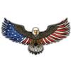 American Bald Eagle Flag Decal Sticker Bubble-Free Vinyl Made in USA Truck Bike Helmet Vehicle Window Wall (60" Wide) view 1