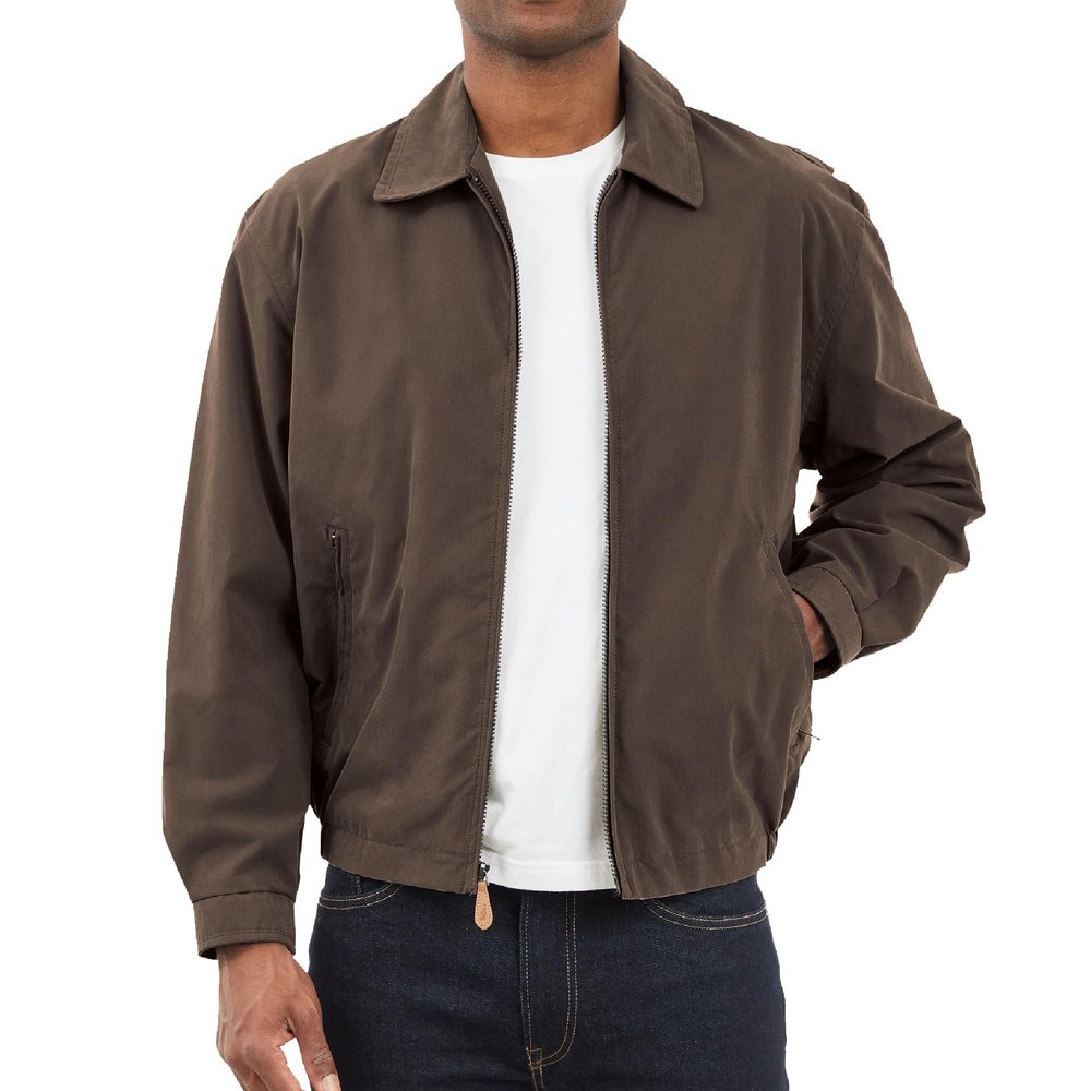 London Fog Men's Auburn Zip-Front Golf Jacket (Regular & Big-Tall Sizes), Dark Brown, 4XL Big