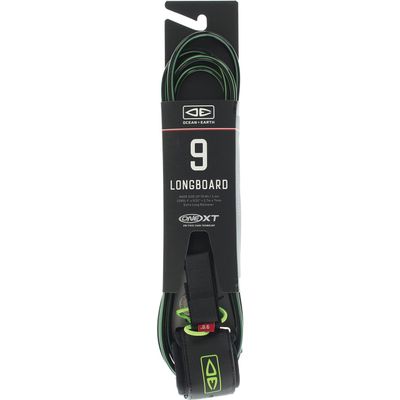 Ocean & Earth One XT Longboard Premium Lime Longboard Leash - 9'