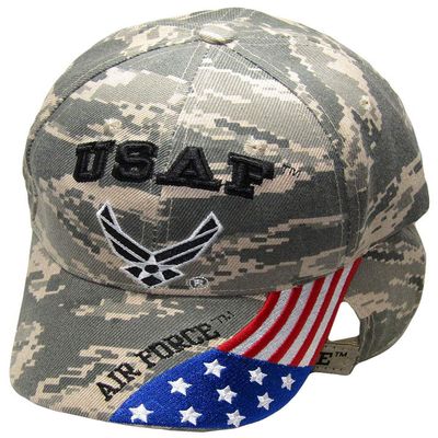 American Wholesale Superstore USAF Air Force Wings Patriotic USA Flag ACU Camo Embroidered Cap Hat CAP603GC