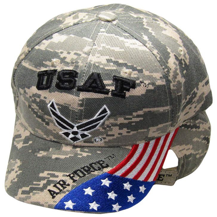 American Wholesale Superstore USAF Air Force Wings Patriotic USA Flag ACU Camo Embroidered Cap Hat CAP603GC