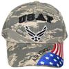 American Wholesale Superstore USAF Air Force Wings Patriotic USA Flag ACU Camo Embroidered Cap Hat CAP603GC view 2