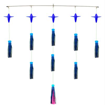 Lobo Lures 36" Skipjack Hybrid UV 8" Blue Mackerel Baits Splash Bar Bigeye Tuna Fishing Spreader Bar Made in USA (5 Bird)