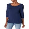 Rosie Pope Women's Maternity Pip N Vine 3 Quarter Sleeve Tee, Navy, Large view 1