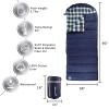 Sleeping Bag  32F Rated XL 3 Season Envelope Style with Hood for Outdoor Camping, Backpacking and Hiking with Carry Bag by Wakeman Outdoors (Navy) view 2