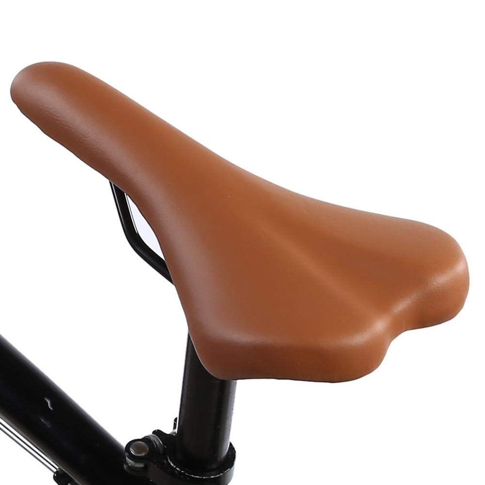 Bike Saddle Seat Cushion, Shockproof PU Leather Saddle Cycling Cushion for Mountain Road Bike(Brown)