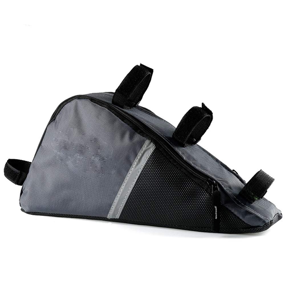Bike Saddle Bag, Triangle Mountain Bicycle Bag Waterproof Bike Pouch for Outdoor Cycling (Color : Gray)
