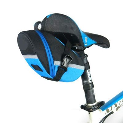 Bicycle Saddle Bag Cycling Bag Waterproof Large Capacity Joint Type (Color : Blue)
