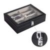 8 slots PU Leather Sunglass Storage Box Display Case,Eyeglasses Organizer Sorting Box,Glasses Eyewear Storage Case,Eyeglasses Storage Rack Holder Container,Jewelry Watches Show Case Rack Display Tray view 2