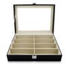 8 slots PU Leather Sunglass Storage Box Display Case,Eyeglasses Organizer Sorting Box,Glasses Eyewear Storage Case,Eyeglasses Storage Rack Holder Container,Jewelry Watches Show Case Rack Display Tray view 4