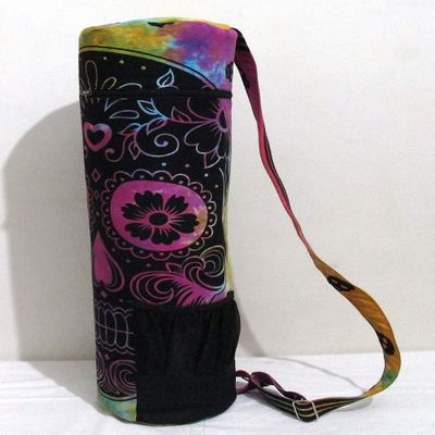 ICC Yoga Mat Bag Carrier - Exercise Yoga Mat Carrier Mens Tote Multi-Functional Storage Bag, Full Zip Cargo Adjustable Strap for Women Hippie Mandala Indian Cotton Bag Multi Skull