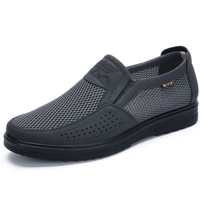 Men Breathable Mesh Walking Loafers Summer Casual Lightweight Slip-on Sneakers Outdoor Driving Travel Stylish Shoes 7.5 M US Grey,9.84" Heel to Toe