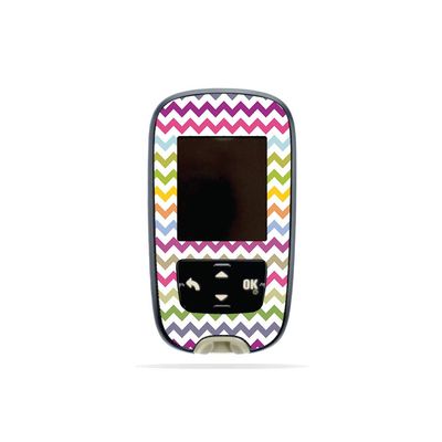 MightySkins Skin Compatible with Accu-Chek Guide - Rainbow Chevron | Protective, Durable, and Unique Vinyl Decal wrap Cover | Easy to Apply, Remove, and Change Styles | Made in The USA