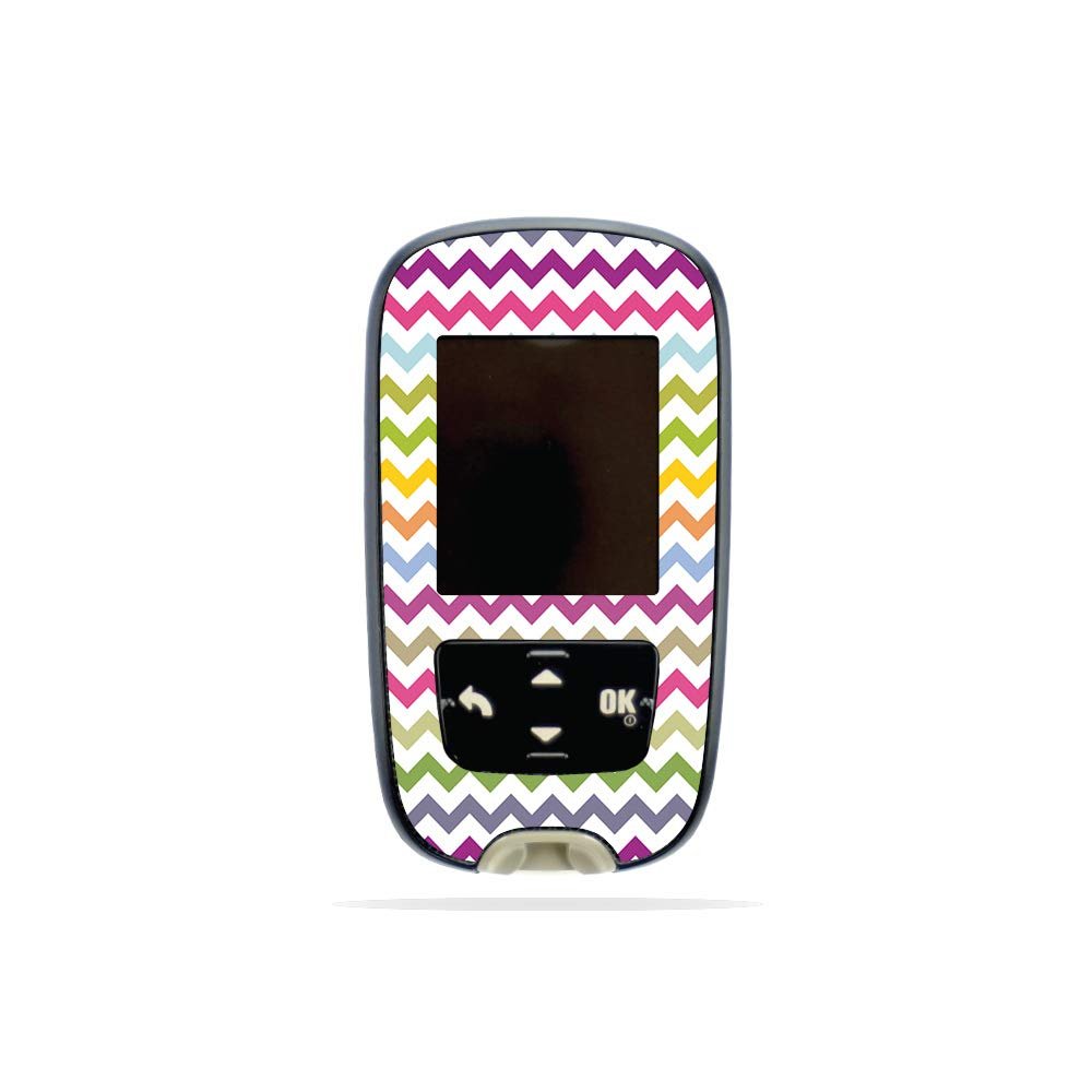 MightySkins Skin Compatible with Accu-Chek Guide - Rainbow Chevron | Protective, Durable, and Unique Vinyl Decal wrap Cover | Easy to Apply, Remove, and Change Styles | Made in The USA