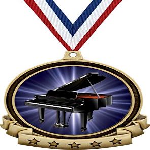 2 1/2" Banner Insert Piano Medals, Piano Award Medsl Great Piano Medals for Pianists Gold 20 Pack Prime