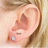 14k Gold Cz Push Back Basket Setting Stud Earrings (White, 5) view 3