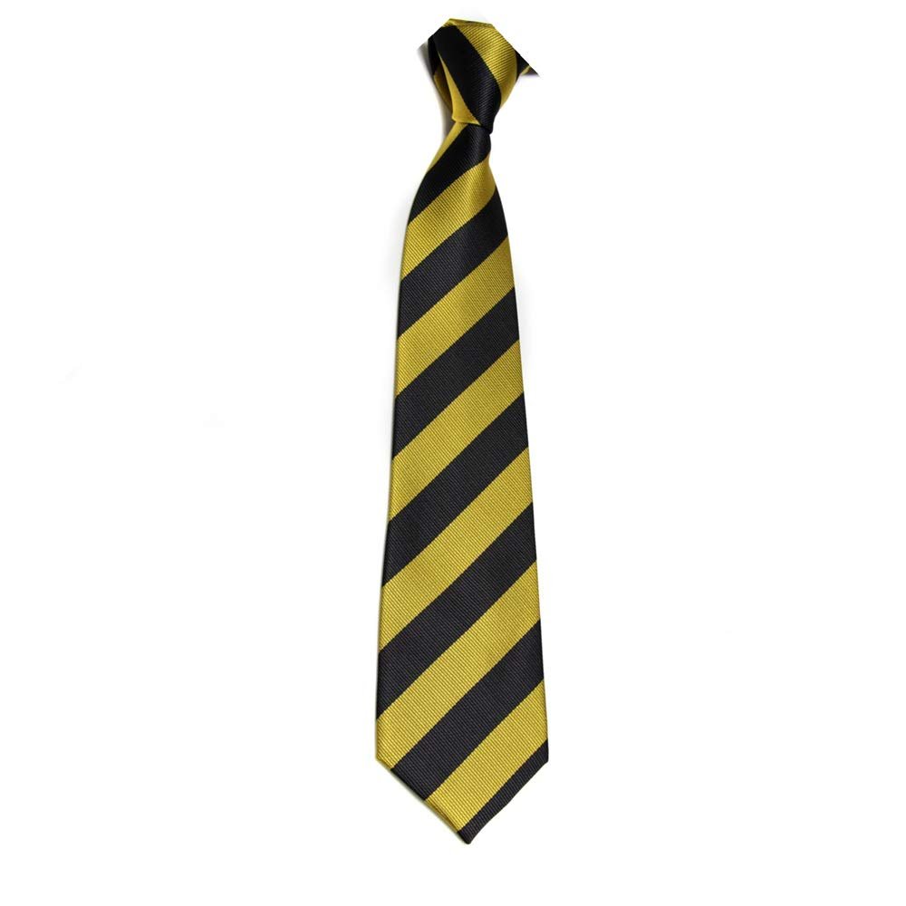 7.5CM Unisex Narrow Ties Microfiber Striped Pattern Necktie School Costume (A16 yellow+black)