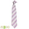 7.5CM Unisex Narrow Ties Microfiber Striped Pattern Necktie School Costume (A2 white+pink) view 2