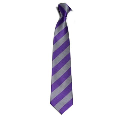7.5CM Unisex Narrow Ties Microfiber Striped Pattern Necktie School Costume (A11 grey+purple)