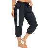 KaiDi Women's Sweatpants Capri Pants Comfy Loose Athletic Running Workout Pants Lounge Joggers Pants with Pockets (Black,L) view 2