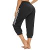 KaiDi Women's Sweatpants Capri Pants Comfy Loose Athletic Running Workout Pants Lounge Joggers Pants with Pockets (Black,L) view 3