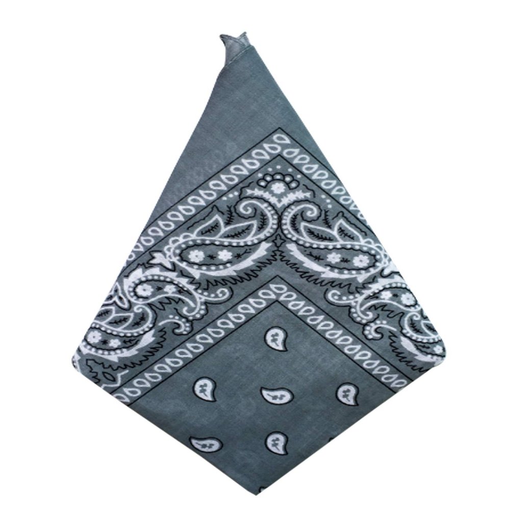 Bestgift Men's Paisley Print Head Wrap Scarf Wristband Bandana One Size Dark Gray